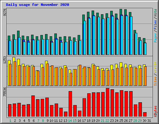 Daily usage for November 2020