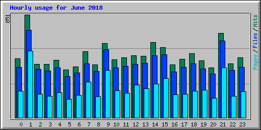 Hourly usage for June 2018